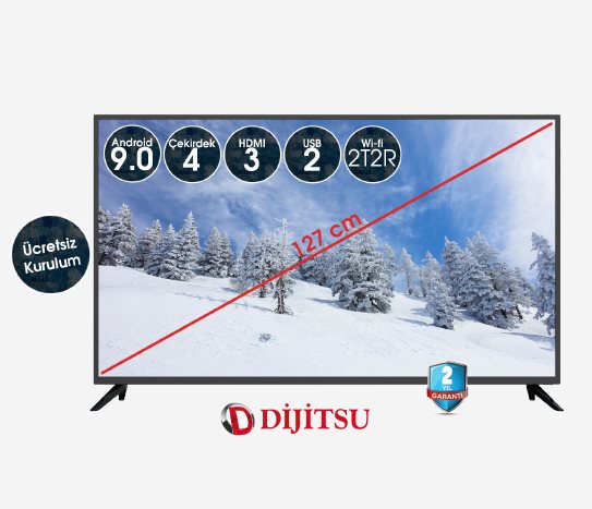 Bim Dijitsu 50 Inç Uydu Alıcılı Smart TV